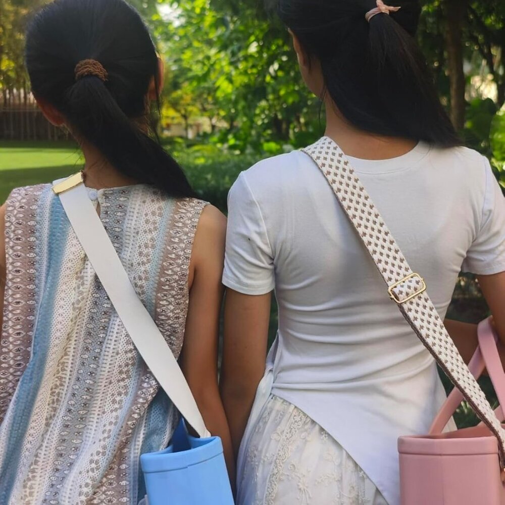 Boho Cream Cotton Adjustable Crossbody Bag Strap Wrap for Bogg and Beach Totes - Picture 4 of 5